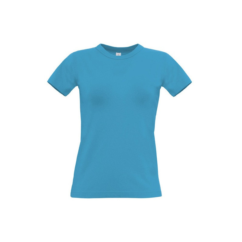 Marškinėliai B&C Women Exact 190 L šv.mėlyni