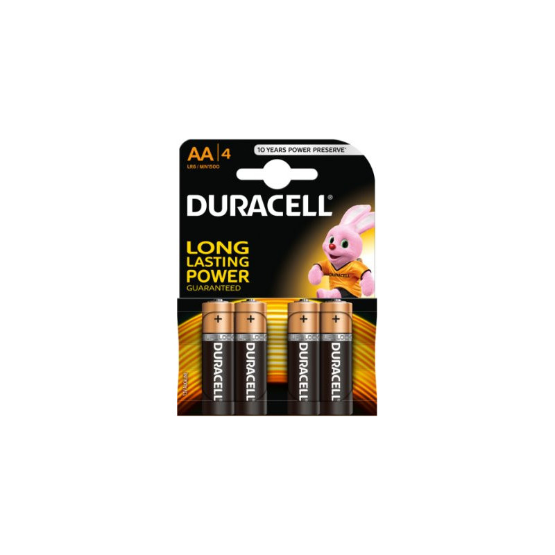 Elementai Duracell R6 AA 1.5V 4vnt
