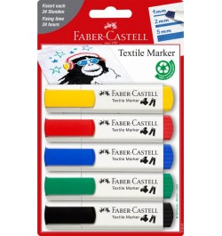 Tekstilės žymeklių rinkinys Faber-Castell 5sp